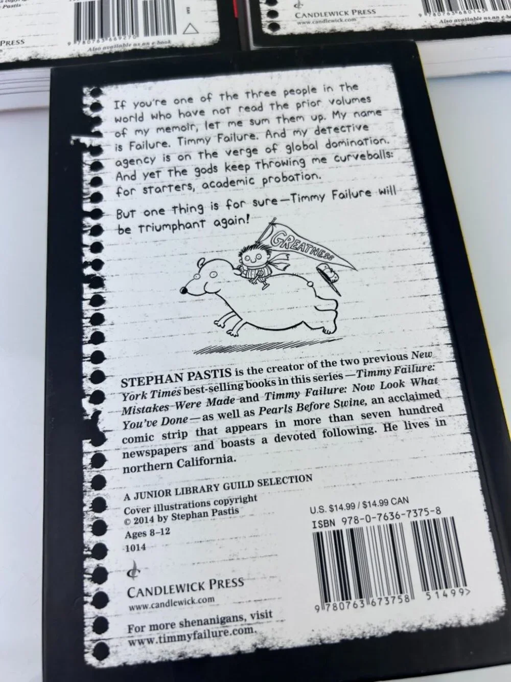 Timmy Failure Books 1 2 & 3 Stephan Pastis Age 8-12 Chapter Book Illustrated